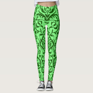 Victorian motif in green leggings