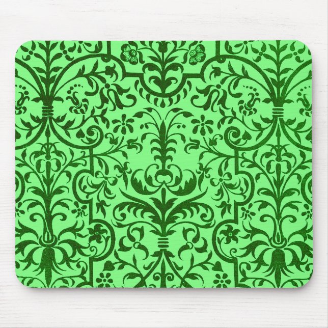 Victorian motif in green mouse pad (Front)