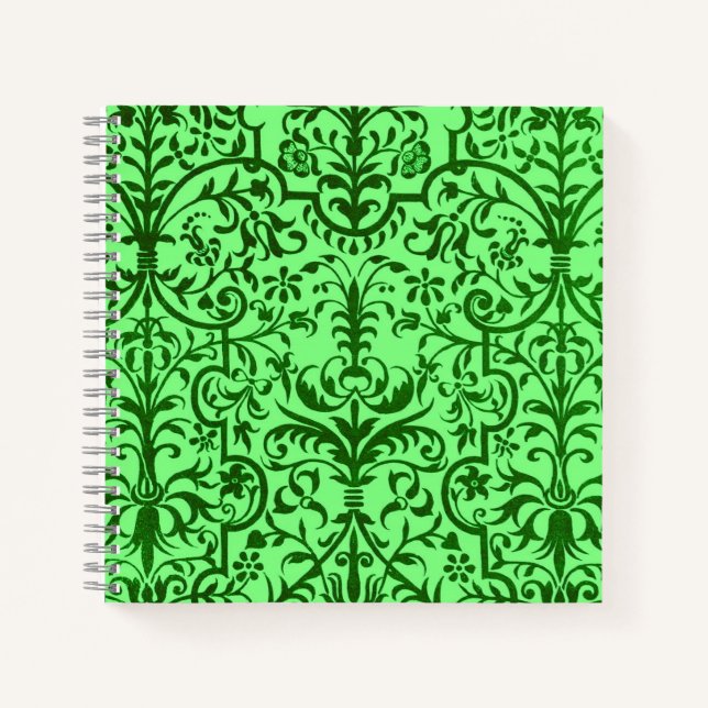 Victorian motif in green notebook (Front)