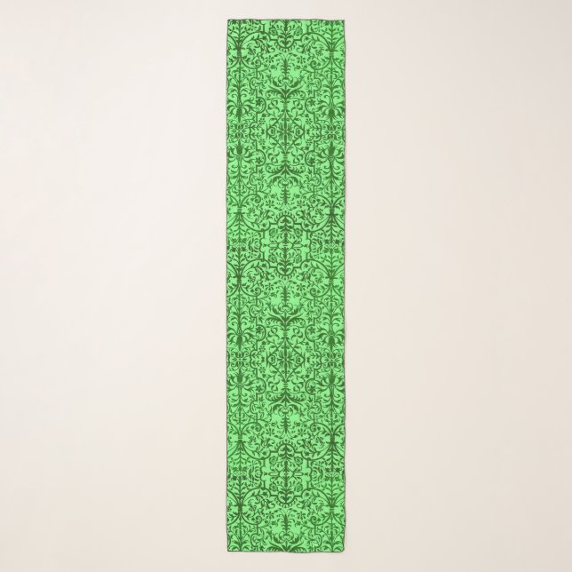 Victorian motif in green scarf (Front)