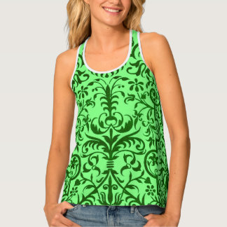 Victorian motif in green tank top