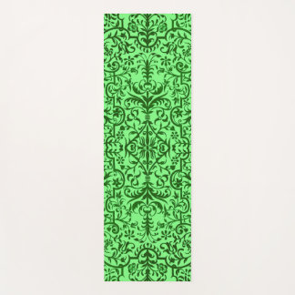 Victorian motif in green yoga mat