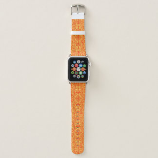 Victorian motif in orange apple watch band