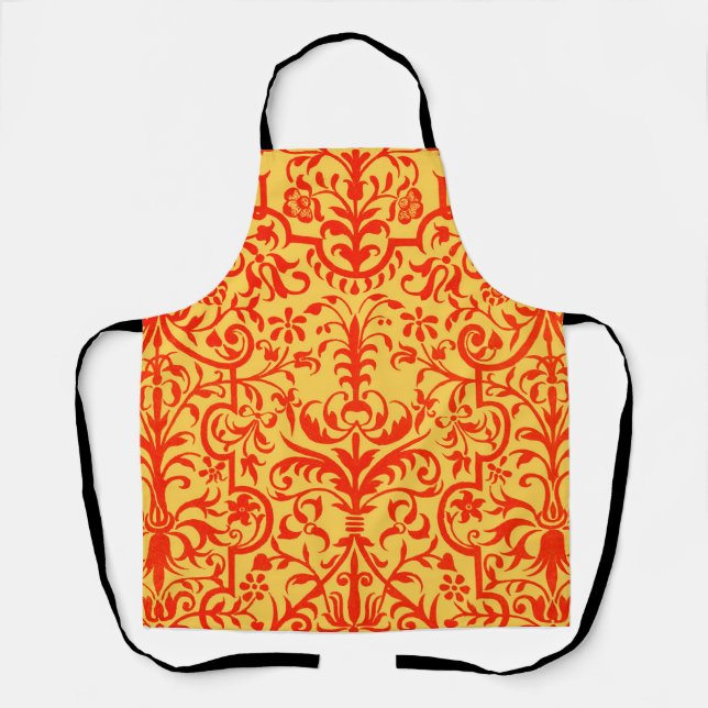 Victorian motif in orange apron (Front)