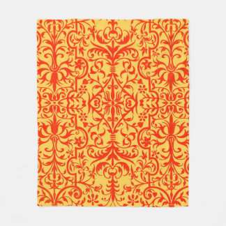 Victorian motif in orange fleece blanket