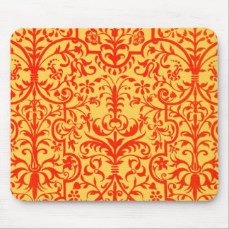 Victorian motif in orange mouse pad