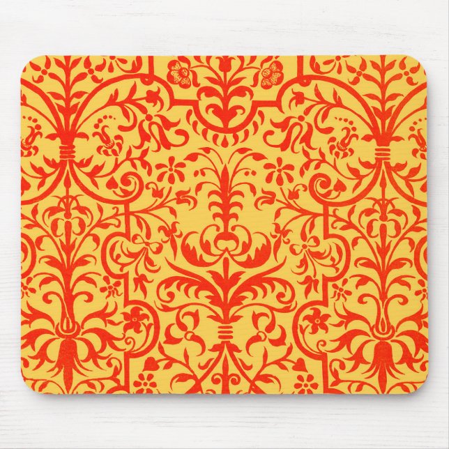 Victorian motif in orange mouse pad (Front)
