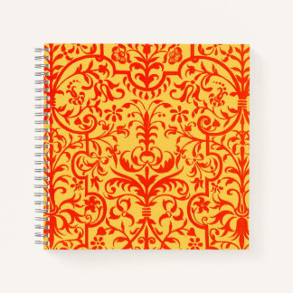 Victorian motif in orange notebook