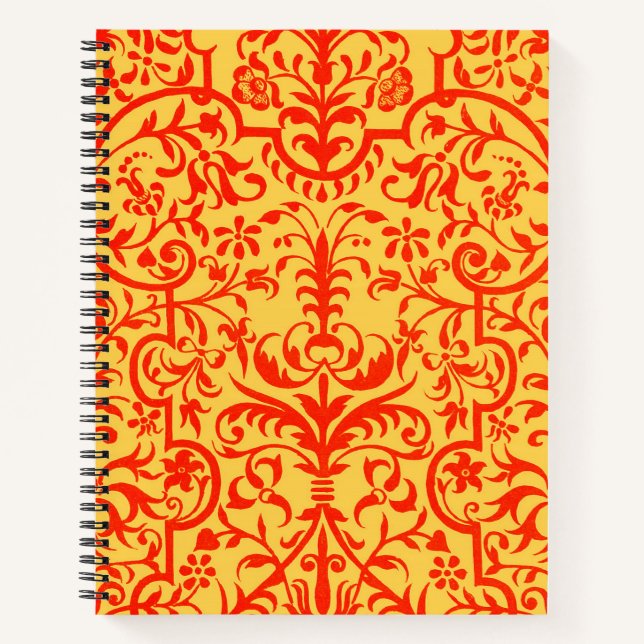 Victorian motif in orange notebook (Front)