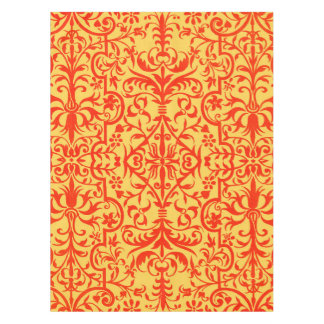 Victorian motif in orange tablecloth