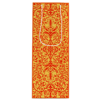 Victorian motif in orange wine gift bag