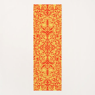 Victorian motif in orange yoga mat
