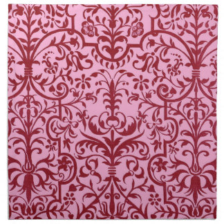 Victorian motif in pink cloth napkin