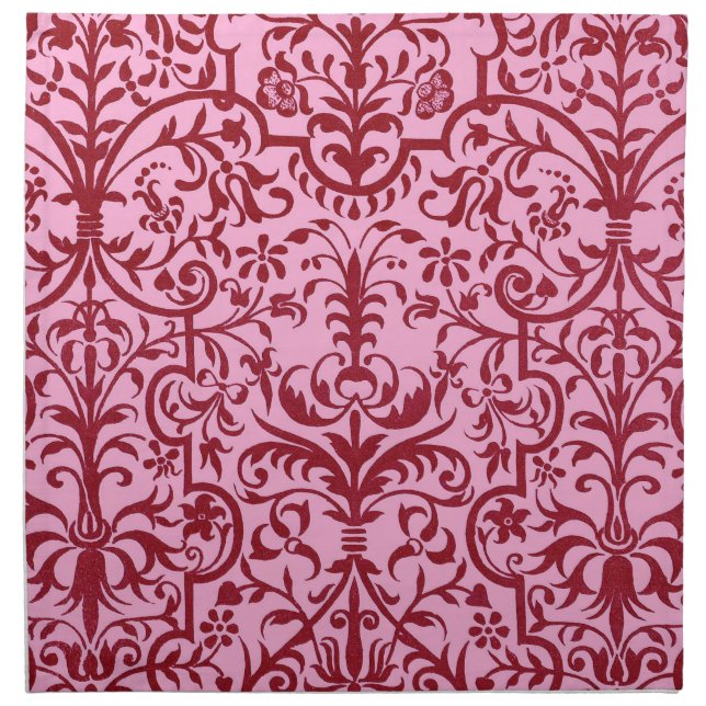 Victorian motif in pink cloth napkin (Front)