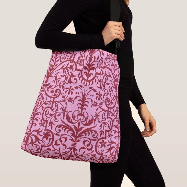 Victorian motif in pink crossbody bag (Close Up)
