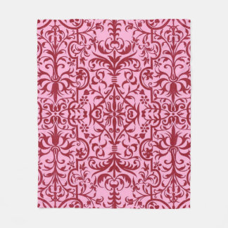 Victorian motif in pink fleece blanket