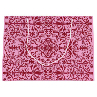 Victorian motif in pink large gift bag