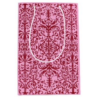 Victorian motif in pink medium gift bag