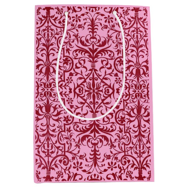 Victorian motif in pink medium gift bag (Front)