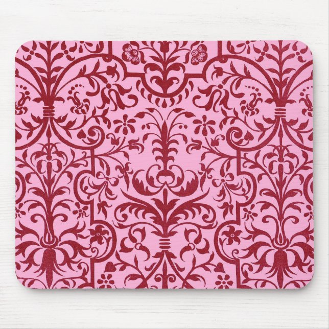 Victorian motif in pink mouse pad (Front)