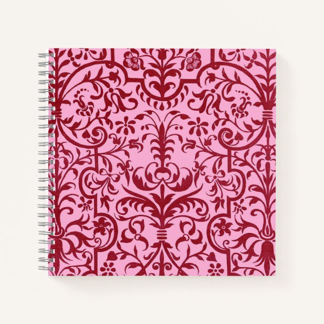 Victorian motif in pink notebook (Front)
