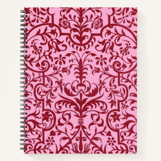 Victorian motif in pink notebook