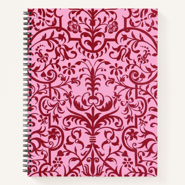 Victorian motif in pink notebook (Front)