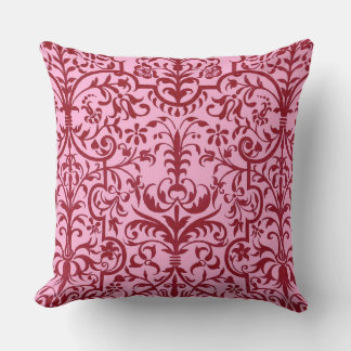 Victorian motif in pink throw pillow