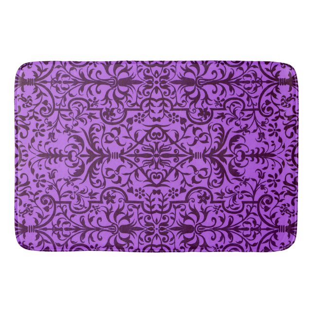 Victorian motif in purple bath mat (Front)