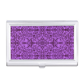 Victorian motif in purple business card case