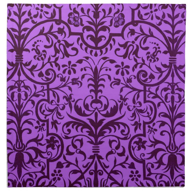 Victorian motif in purple cloth napkin (Front)