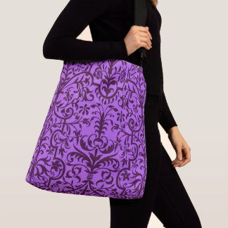 Victorian motif in purple crossbody bag