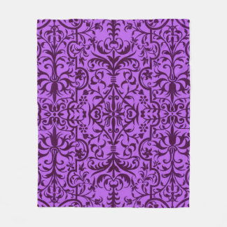 Victorian motif in purple fleece blanket