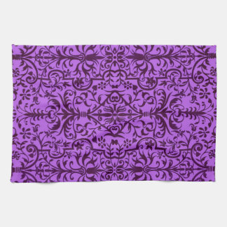 Victorian motif in purple kitchen towel