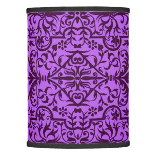Victorian motif in purple lamp shade