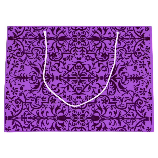 Victorian motif in purple large gift bag (Front)