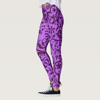 Victorian motif in purple leggings