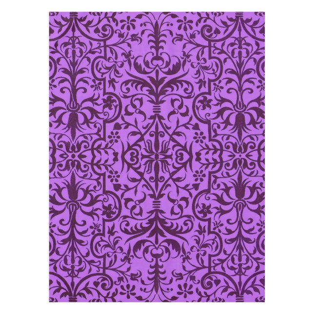 Victorian motif in purple tablecloth (Front)
