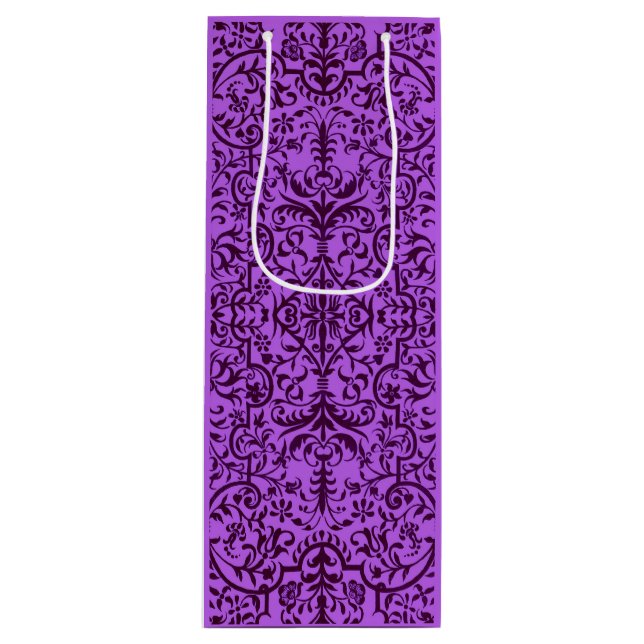 Victorian motif in purple wine gift bag (Front)