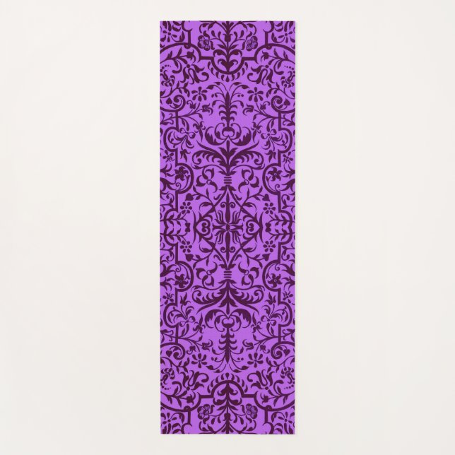 Victorian motif in purple yoga mat (Front)