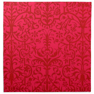 Victorian motif in red cloth napkin