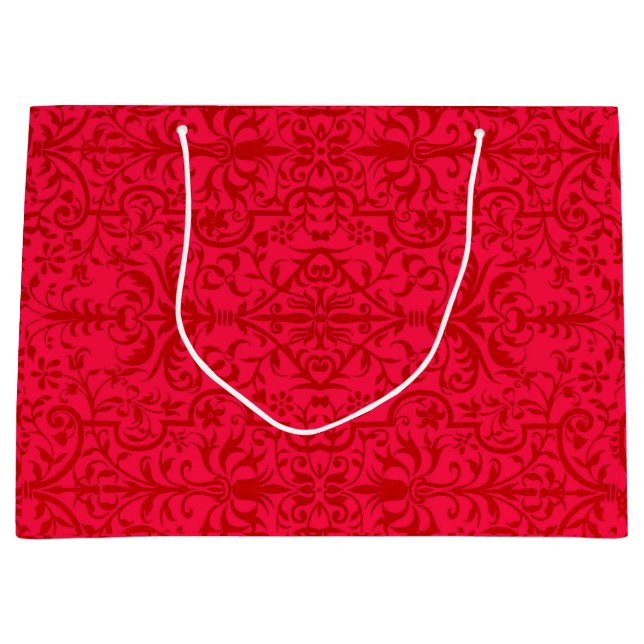 Victorian motif in red large gift bag (Front)