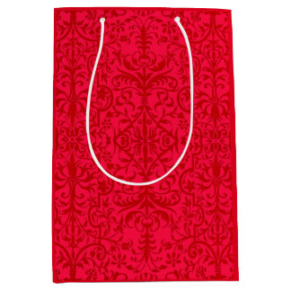 Victorian motif in red medium gift bag