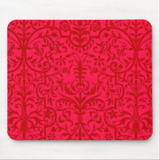 Victorian motif in red mouse pad
