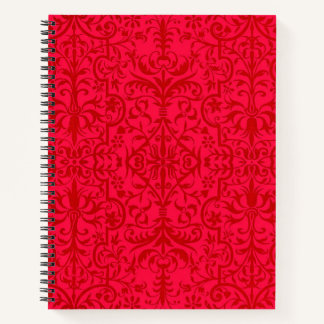Victorian motif in red notebook