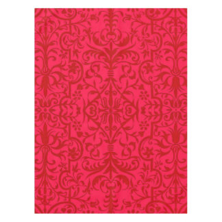 Victorian motif in red tablecloth
