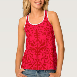 Victorian motif in red tank top