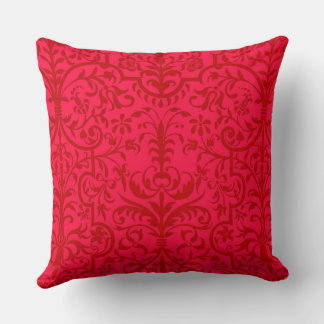 Victorian motif in red throw pillow
