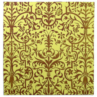 Victorian motif in yellow cloth napkin