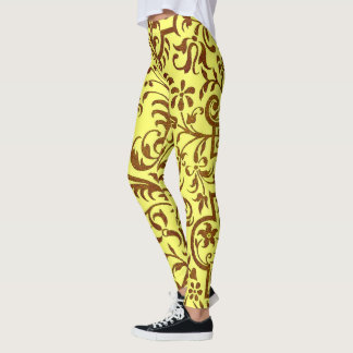 Victorian motif in yellow leggings